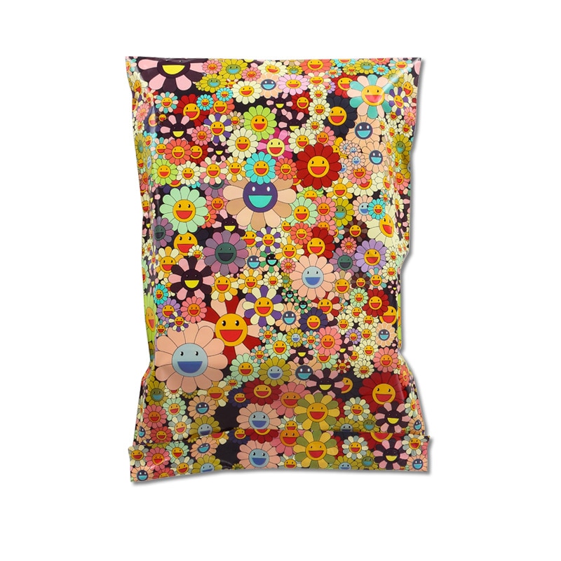 50 stk populær budpose liten blomst plastkonvolutter selvklebende forseglingspose vanntett postvesker emballasjepose