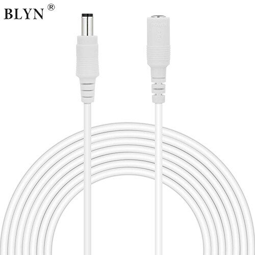 12V DC Cable Extension Wire Connector 1m 2m 5m 10m 20m Power Cord Adapter 5.5mmx2.1mm For LED Strip Light CCTV Camera Projector: White / 20m