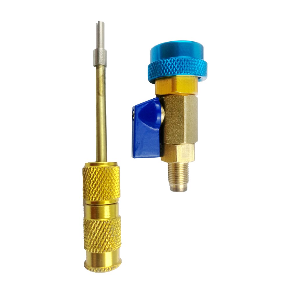 2PCS Car Truck Replacement Valve Core High Low Pressure Side Tool Red & Blue