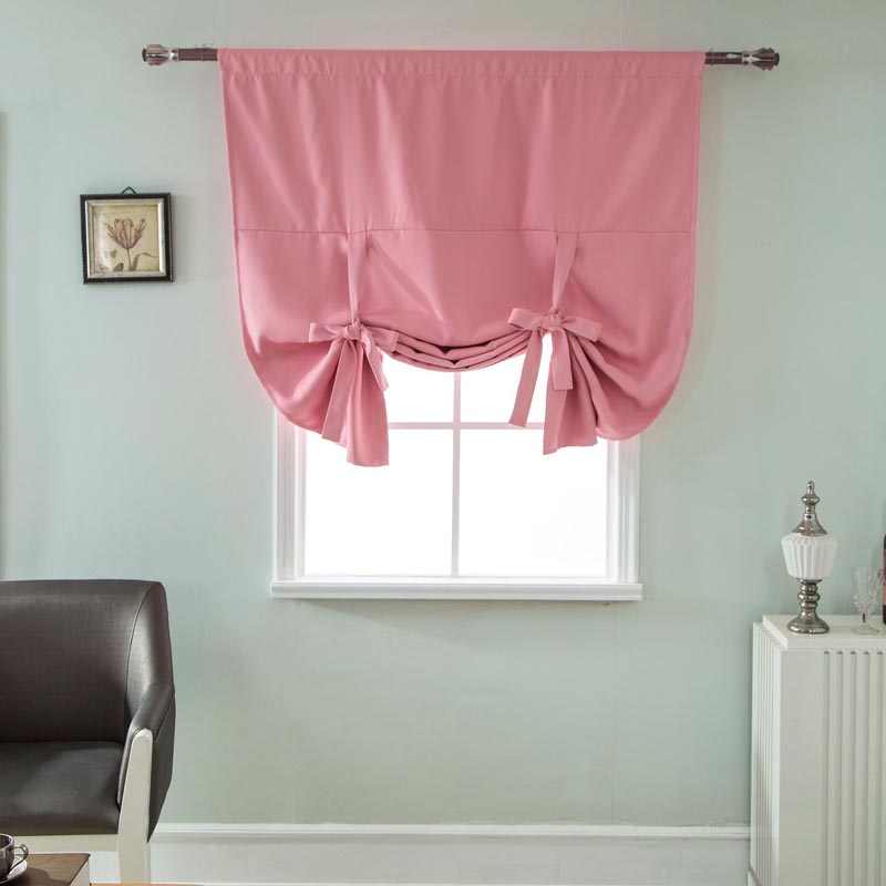 Kitchen Short Purdah Curtains Window Roman Blinds Drapes European style Decorative Valance: pink