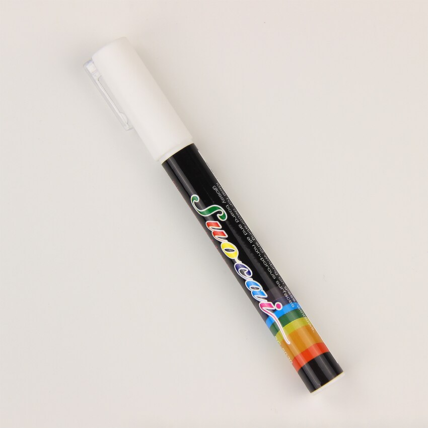 1pc reversible spisser highlighter fluorescerende flytende kritt markørpenn for led-skrive fluorescerende tavle flytende kritt: Hvit