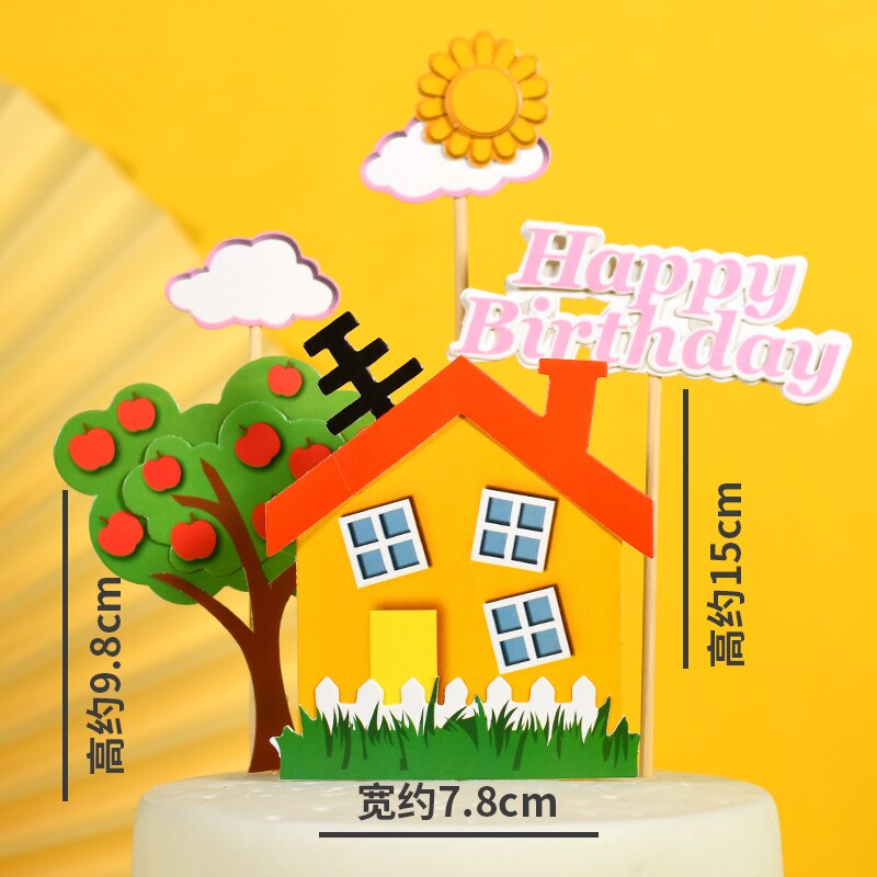 Cakelove 1pcs Party Cake Topper Cute Cartoon Animal Decor Ceramic Process Kids Baby Birthday Party Decoration Animals