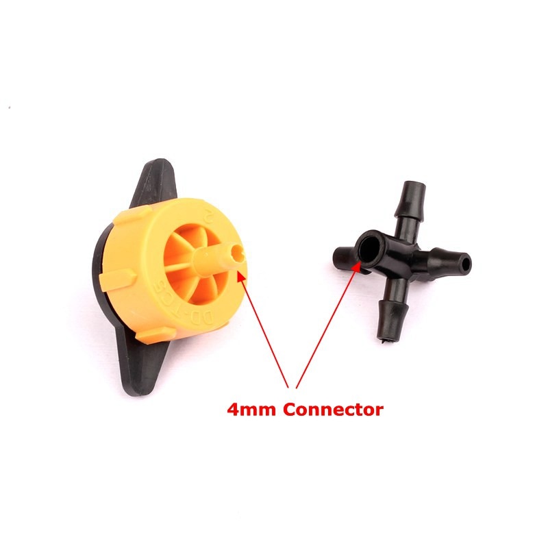 100pcs 2L/H Orange Steady Flow Barbed Dripper Durable Greenhouse Pressure Compensating Emitters Drip Irrigation System Fittings