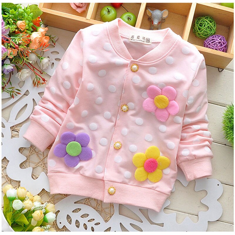 baby kleding lente meisjes Kids katoenen jassen voor kind meisje bloemen vest baby kleding sport jas bovenkleding: pink / 24M