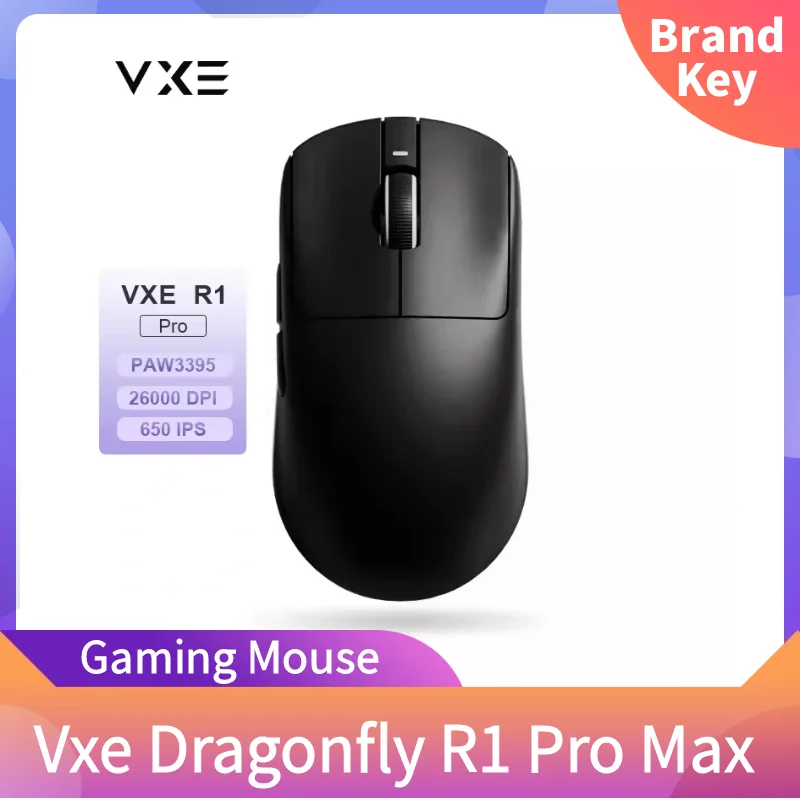 VXE Dragonfly R1 Pro MAX Wireless Lightweight Gaming Mouse PAW3395 26000DPI Low Latency 50G Accelerated Cable Gaming Mouse