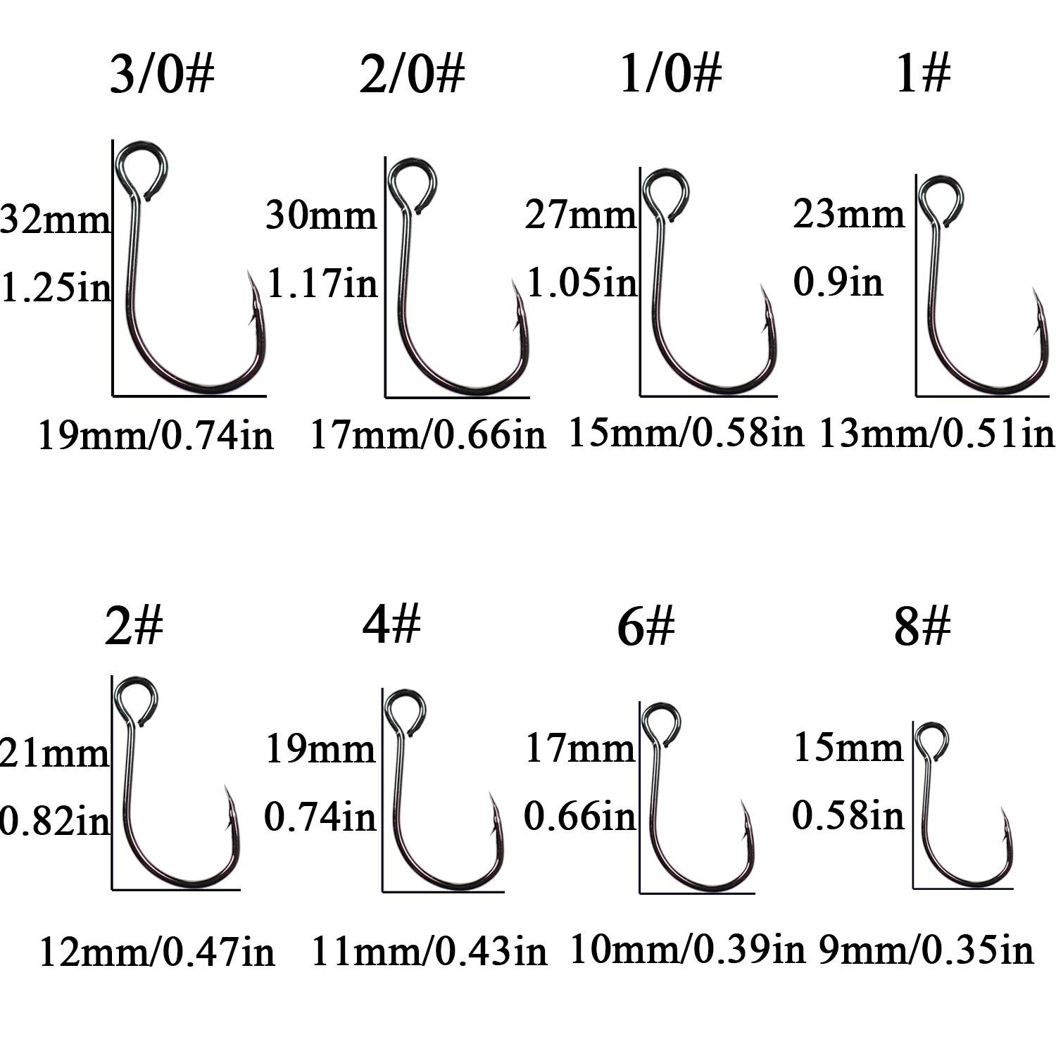 50 Stks/zak #8-#3/0 High Carbon Staal Inline Enkele Haak Grote Eye Vissen Vervanging Haak Vissen Lepel spinner Accessoires