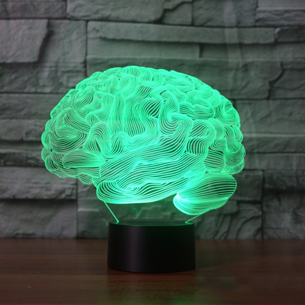 3D Illusion lampe cerveau forme changement de couleur tactile interrupteur LED veilleuse acrylique lampe de bureau atmosphère lampe nouveauté éclairage