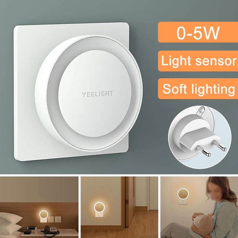 Yeelight ylyd 11yl lyssensor plug-in led natlys eu stik nødlanterne smart indendørs belysning menneskelig krop sensor