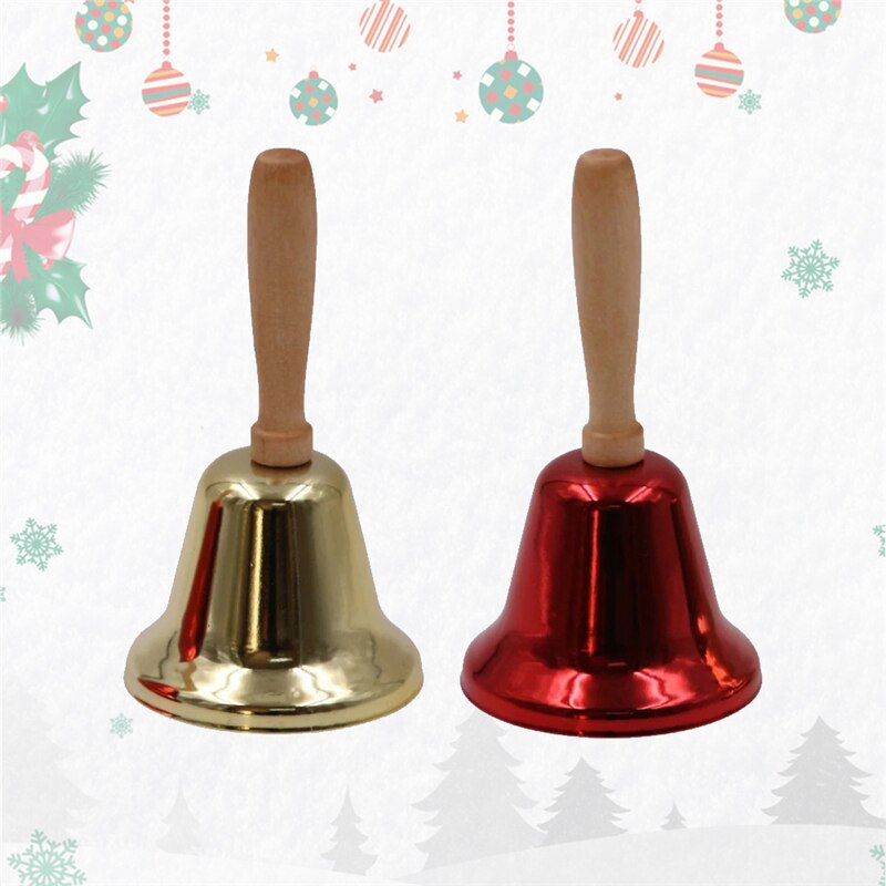 Metal Christmas Hand Bell Noble Reception Dinner Party Decor Jingle Bells Xmas Year Santa Party Celebrate Rattle Bells