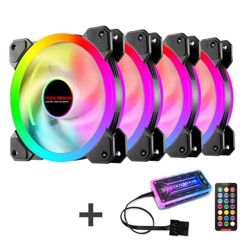 PC Desktop Computer Case Fan 120 mm Cooling Cooler Adjustable RGB Led 12V Mute Ventilador DC ARGB Fans Adjust Speed Aura Sync: 4IN1