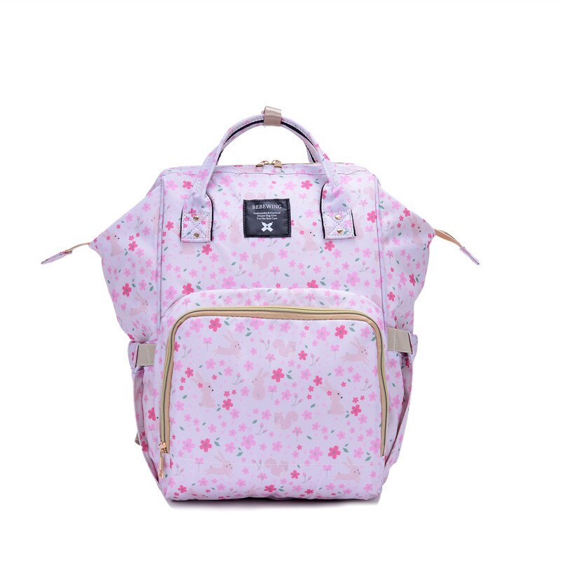 Baby Diaper Bag Mummy Wet Bag Backpack Large Capacity Black Purple Nappy Changing Bags Waterproof Stroller Bag For Baby Care: N