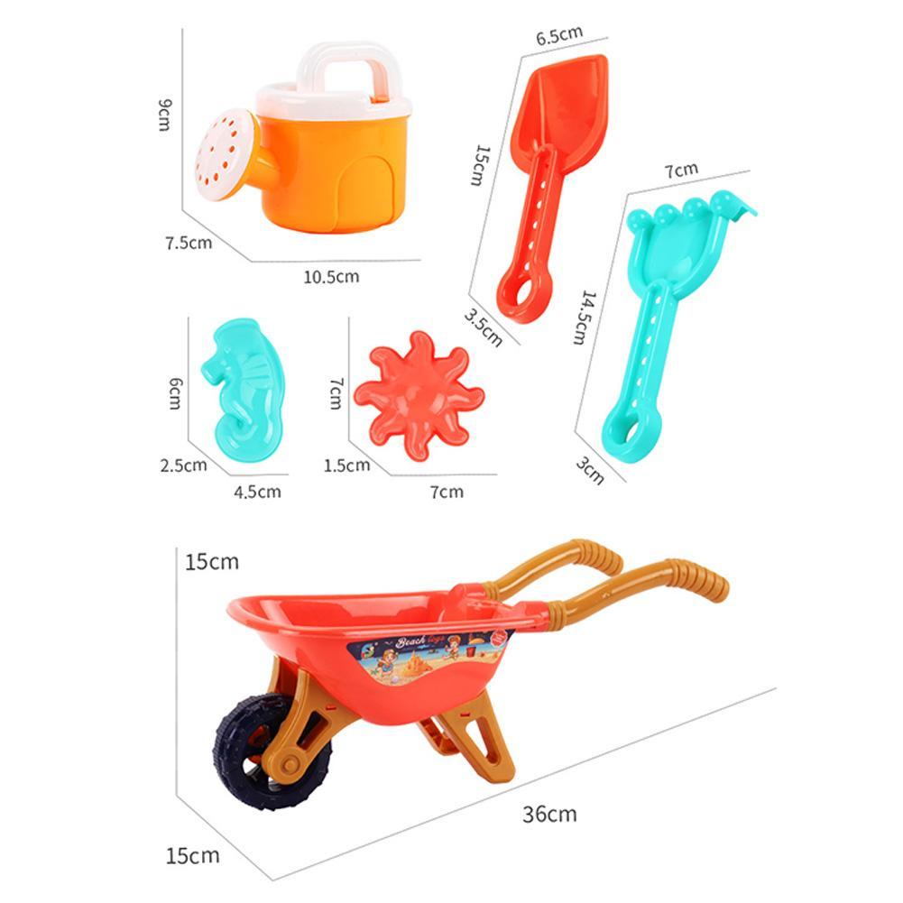 Summer Children Beach Toys Kids Play Water Toys Baby Trolley Shovel Sprinkler Toys Kit For Beach Play Sand Box Set Kit Play Cart