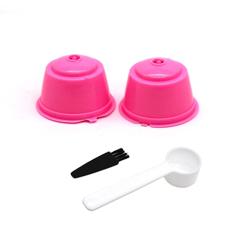 4 stk/pakning bruk 120 ganger dolce gusto kaffekapsel plastkapsel gjenfyllbar gjenbrukbar kompatibel med nescafe dolce gusto refill: 2 stk rosa