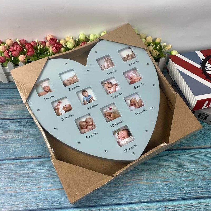 My First Year Baby Keepsake Frame with Light 0-12 Months Love Heart Photo Frame