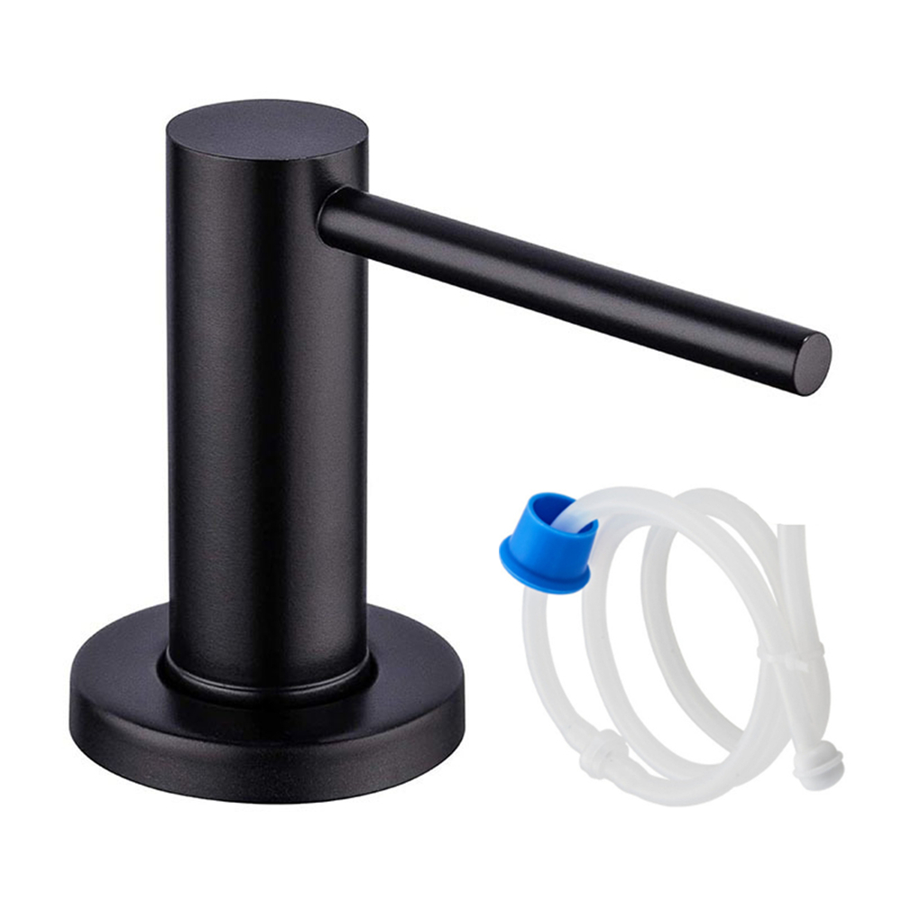 Built-in Pump Kitchen Liquid Soap Dispenser Bottle Stainless Steel Brushed Black Detergent Dispenser Hand Pressure Sink Counter: Chrome