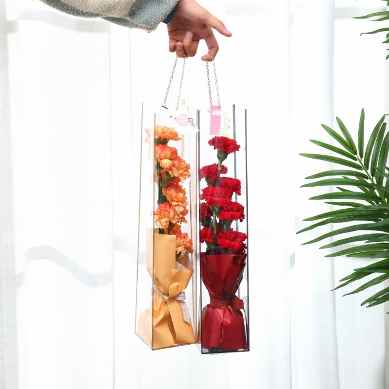 Hand-held transparent box Wedding decoration goddess Valentine's Day Mother's Day flower bouquet rose flower box