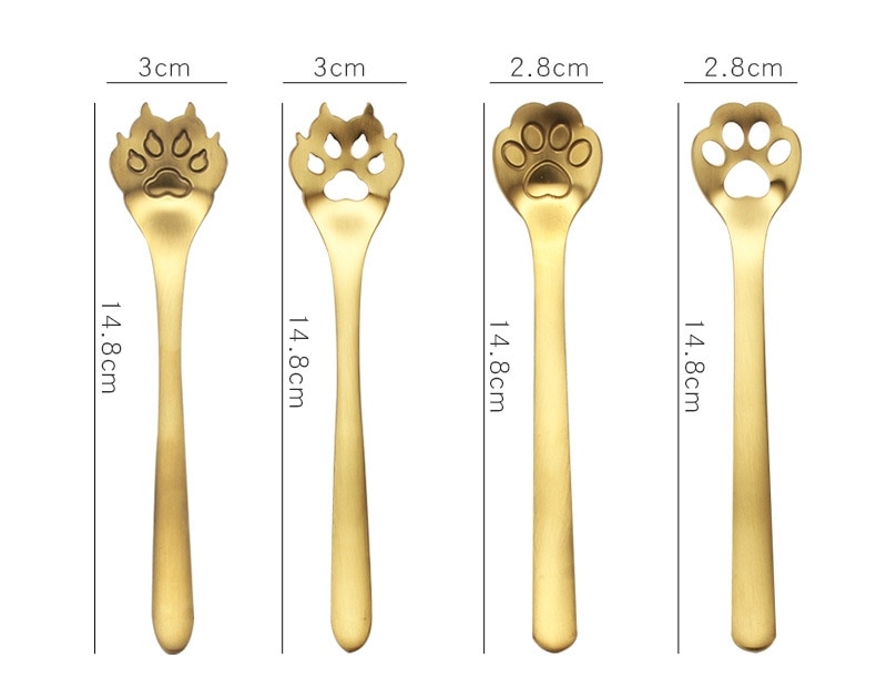 Cuillère à thé café à remuer en acier inoxydable cuillère à Dessert griffe de chien de chat accessoires à café couverts outils pour boire