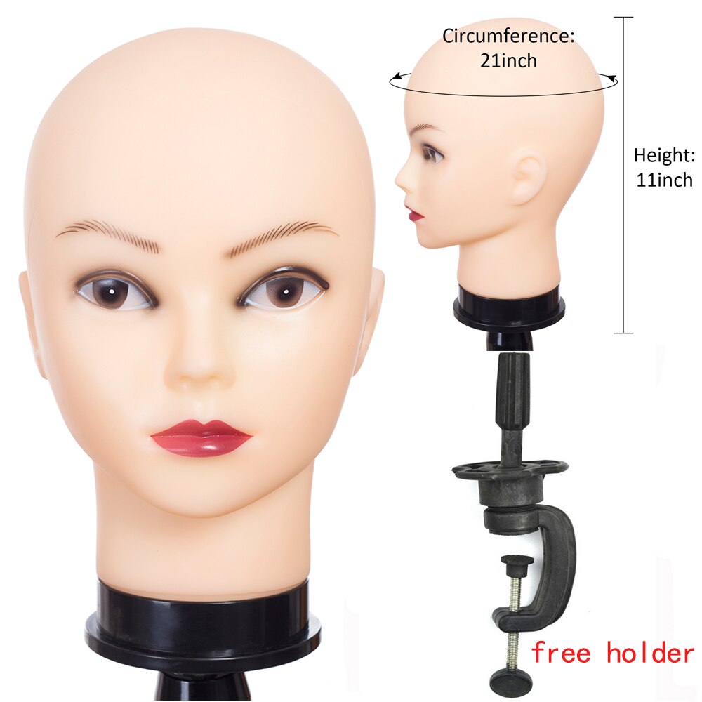 Pruik Mannequin Hoofd Met Stand Kaal Kosmetiek Oefenpop Naaien Hoofd Voor Maken Pruiken Met Gratis Houder Voor Zwarte Vrouwen: sf-9