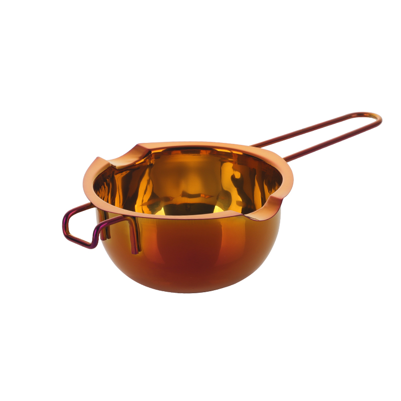 Stainless Steel Chocolate Melting Pot For Candy Candle Making Long Handle Wax Butter Heating Melting Bowl Dessert Baking Tools: Rainbow No.3