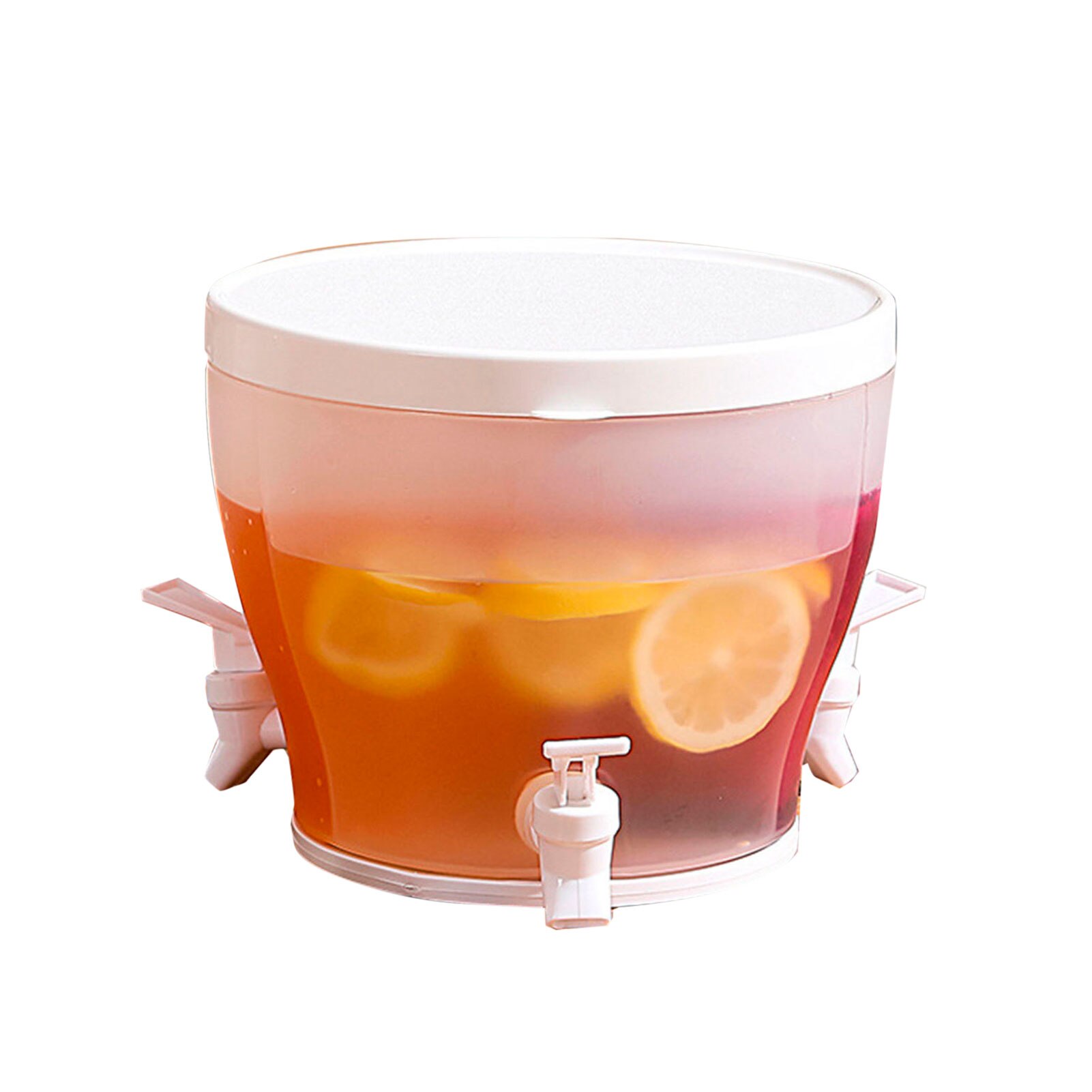 Cold Kettle With Tap For Fridge Large Capacity Rotating Beverage Dispenser With Three-Grid Milk Juice Water Dispensers For: white