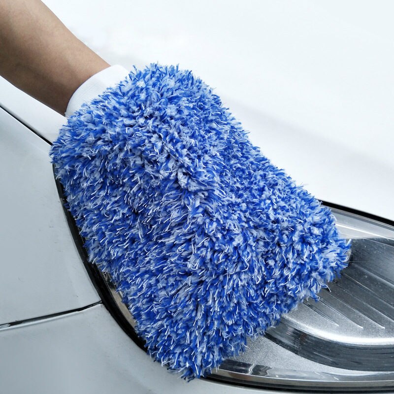18*13CM Luva da Limpeza Do Carro Macio Ultra Macio Mitt Microfibra Car Wash Mitt Fácil de Secar Detalhando do Automóvel loucura Wash Mitt: Azul