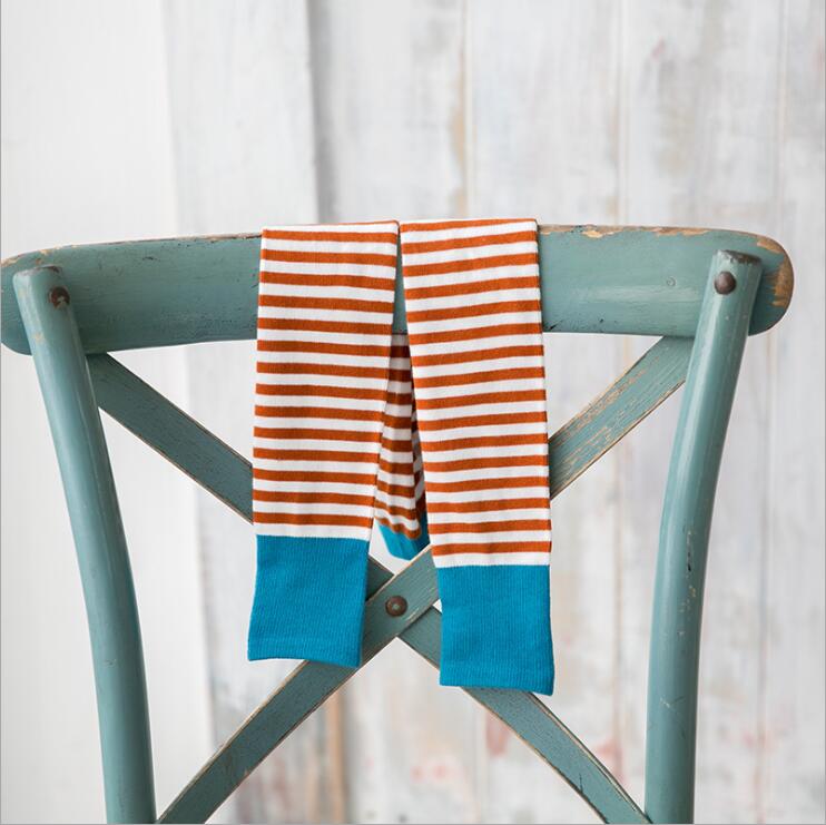 Ragazze collant colore lotta gessato cotone ghette dei bambini: 4 / 115cm