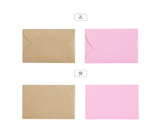 50pcs/lot Handmade Mini Craft Paper Envelope Brown And Pink Paper Bag DIY Multifunction Envelope for Wedding Birthday Party