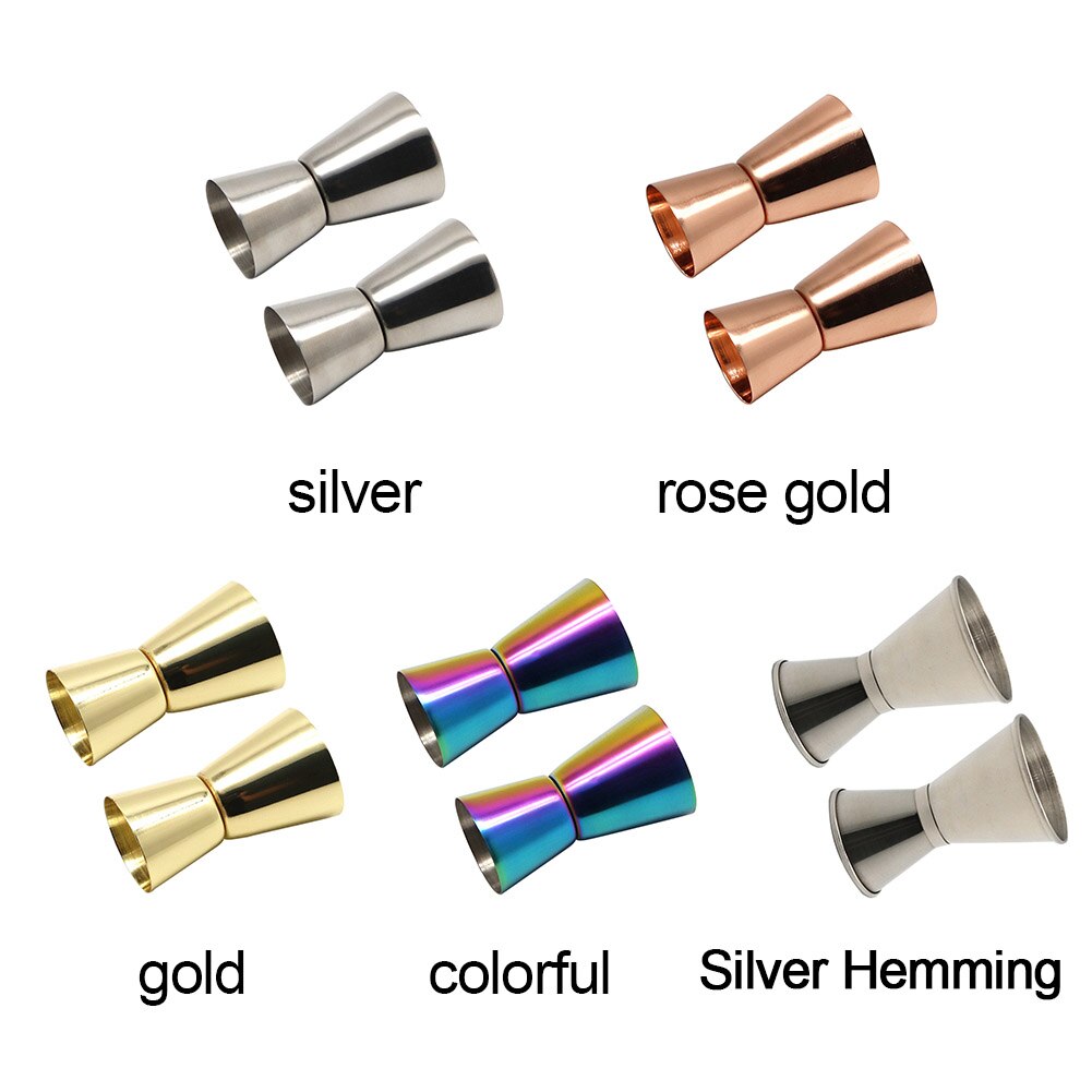 2pcs Measure Cup Bar Tools 15ml 30ml Cocktail Jigger Pourer Double Spirit Stainless Steel Wine Party Japanese Style Craft