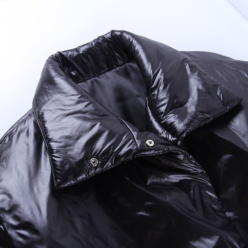 Parka de invierno para mujer, abrigo acolchado grueso, cinturón de algodón 95%, cuello alto, Parkas para mujer, abrigos, chaqueta acolchada cálida informal para mujer