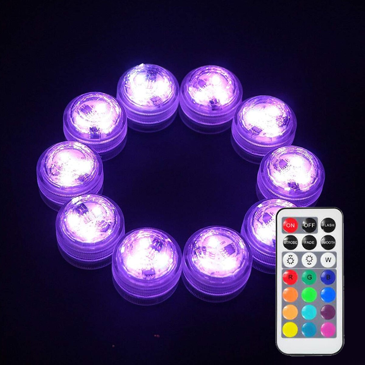 1/10 Pcs Submersible LED RGB Light Decor Lamp with Remote Control Party Vase Wedding Decoration