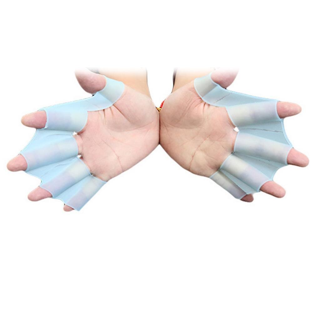 Aletas de natación de silicona, manoplas de mano, guante de entrenamiento Web, accesorios de deportes al aire libre, , 1 par,