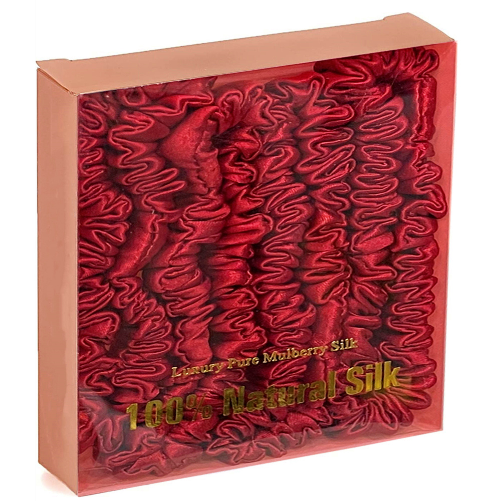 3/4Pcs Box Moerbei Zijde Haar Chouchou Handgemaakte Haarbanden Vrouwen Meisje Haaraccessoires Pure Kleur Natuurlijke hairties