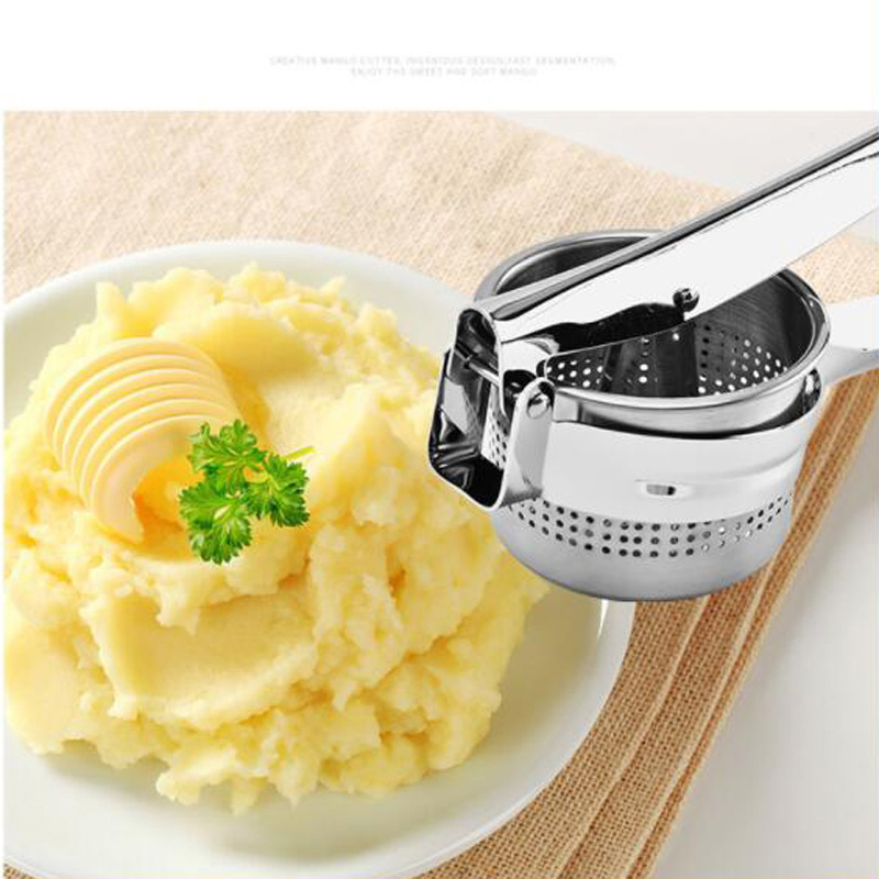 Machacadores de patatas manuales de acero inoxidable, accesorios de cocina, utensilios de cocina, prensa de frutas, 35