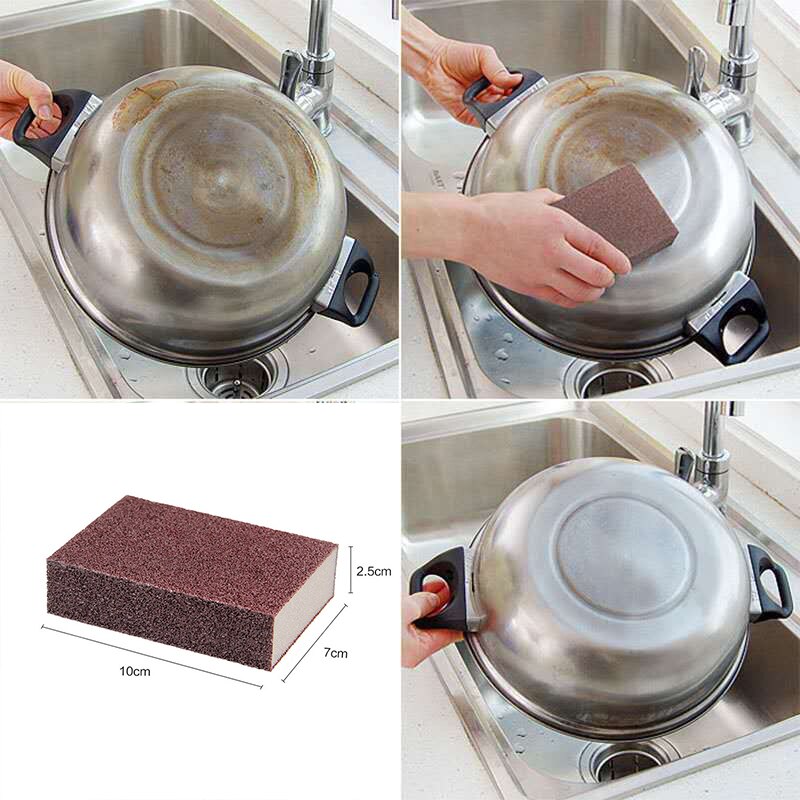 Kitchen Accessories Magic Strong Decontamination Bath Brush Removing Rust Eraser Sponge Tiles Brush Cleaning Tools Kitchen Goods: Large 2PC