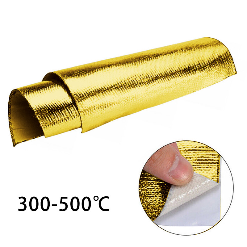 Película protectora térmica para coche, estera aislante de 30x150cm, papel de aluminio autoadhesivo, tela de alta temperatura, películas de vinilo y fibra de vidrio