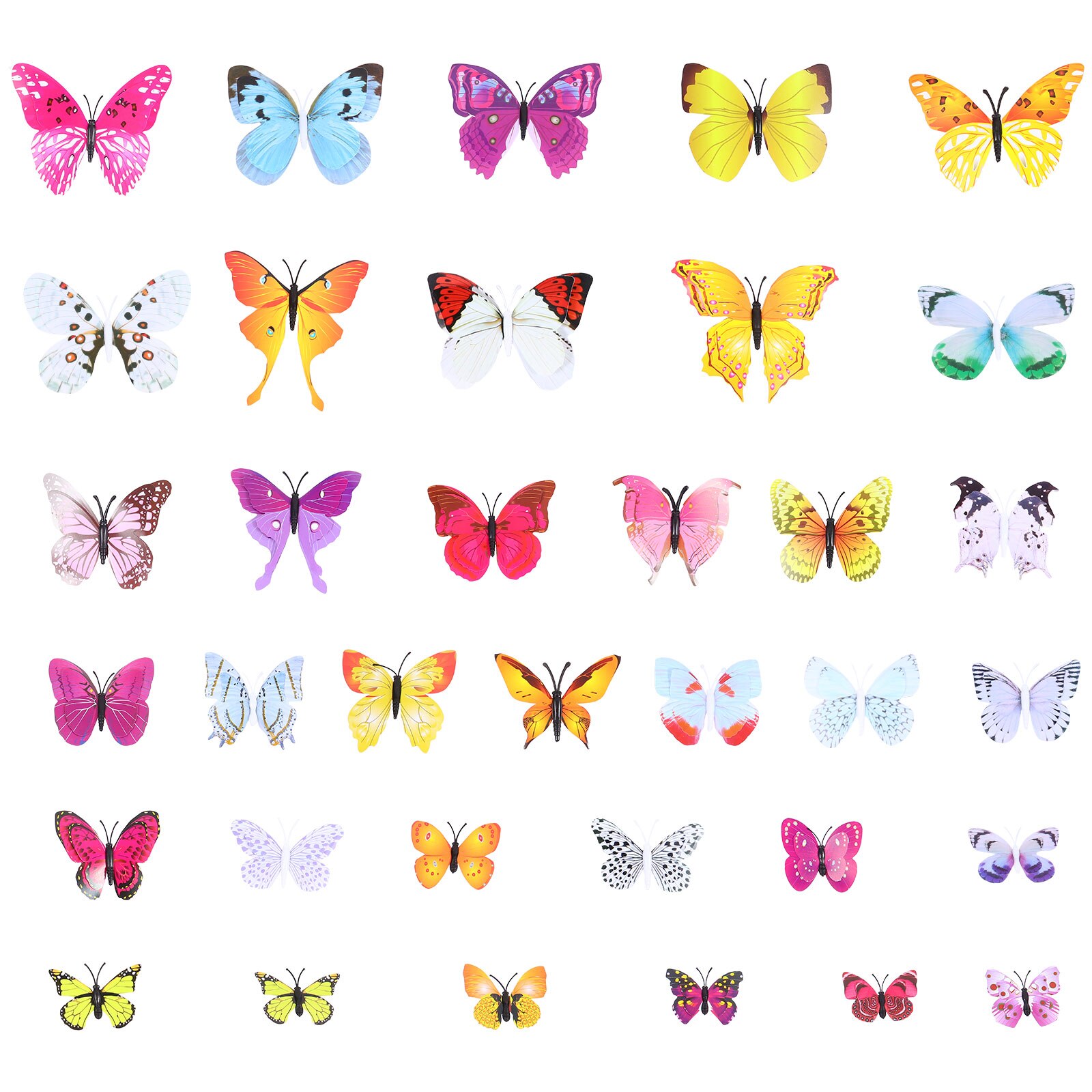 36pcs Double Layer 3D Butterflies Stickers Bridal Shop Living Room Stylish Butterfly Decor: B