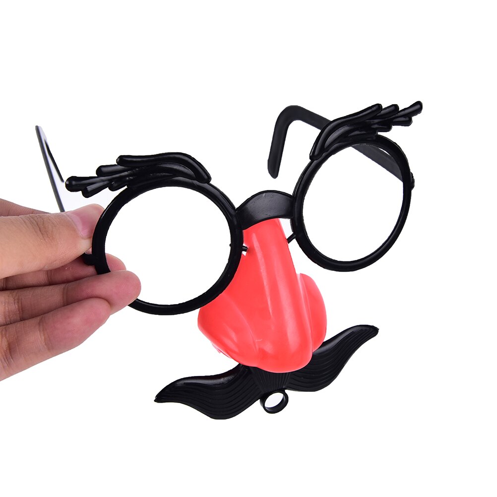 2 pièces drôle Clown nez moustache lunettes sifflet déguisement balle cadre rond faux nez coup de dragon blague Photo accessoires