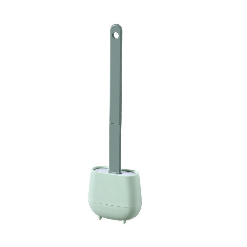 Toiletborstel Set Thuis Wall Mounted Plastic Hoek Wc Borstel Lange Steel Borstel Met Houder Badkamer Wc Accessoires: Grass Green