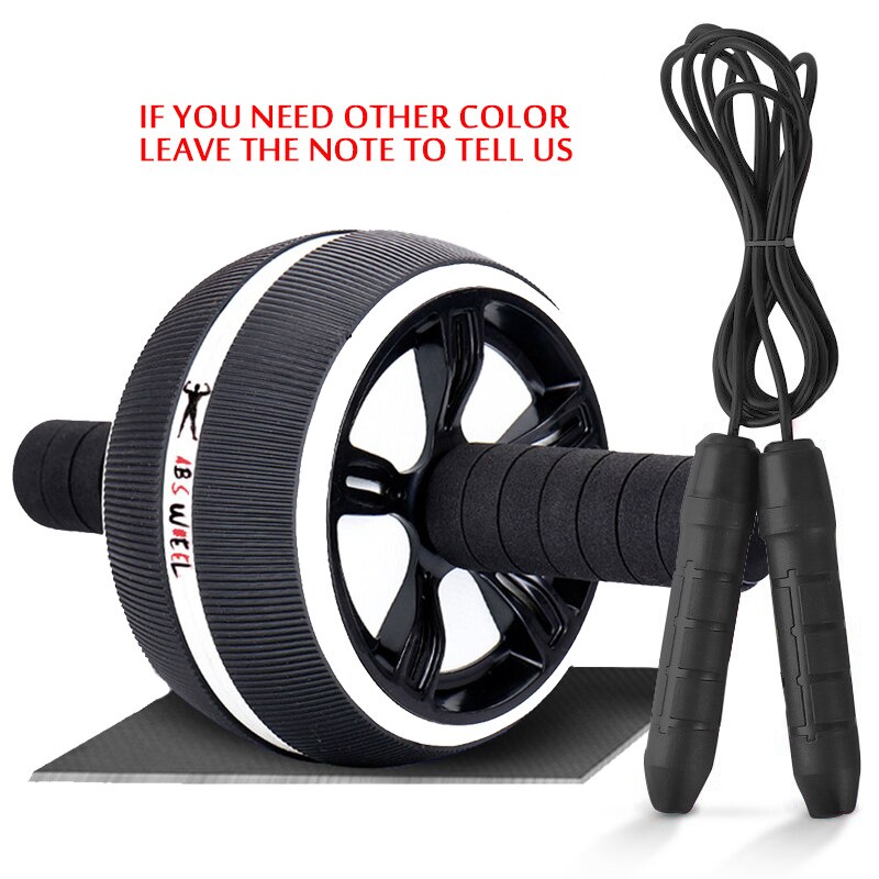 Roue abdominale silencieuse, corde à sauter, avec tapis pour exercices abdominaux, accessoires de musculation X61B: White 02 rope
