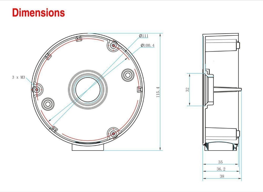 Original Hikvision Bracket Junction Box DS-1280ZJ-DM18 Indoor Celling Mount for DS-2CD2143G0-I DS-2CD2145FWD-I DS-2CD2183G0-I