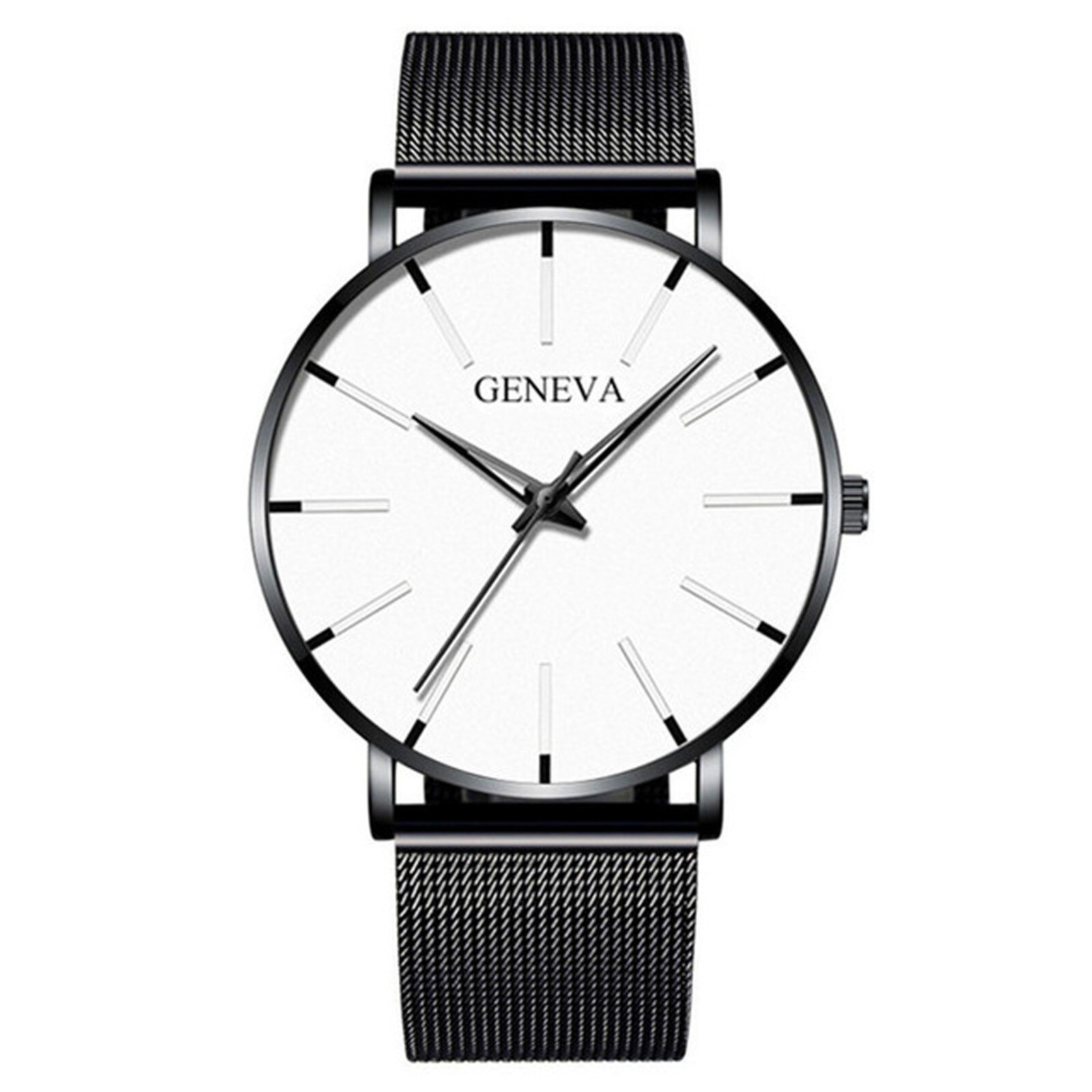 Minimalist Men's Ultra Thin Watches Simple Men Business Stainless Steel Mesh Belt Quartz Watch Masculino: H