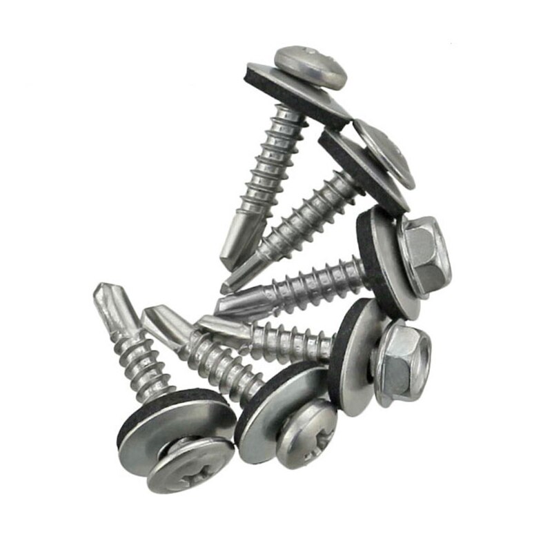 304 stal nierdzewna połączona gumowa uszczelka uszczelka kołnierza wodoodporna uszczelka EPDM uszczelka kompozytowa śruba samowiercąca