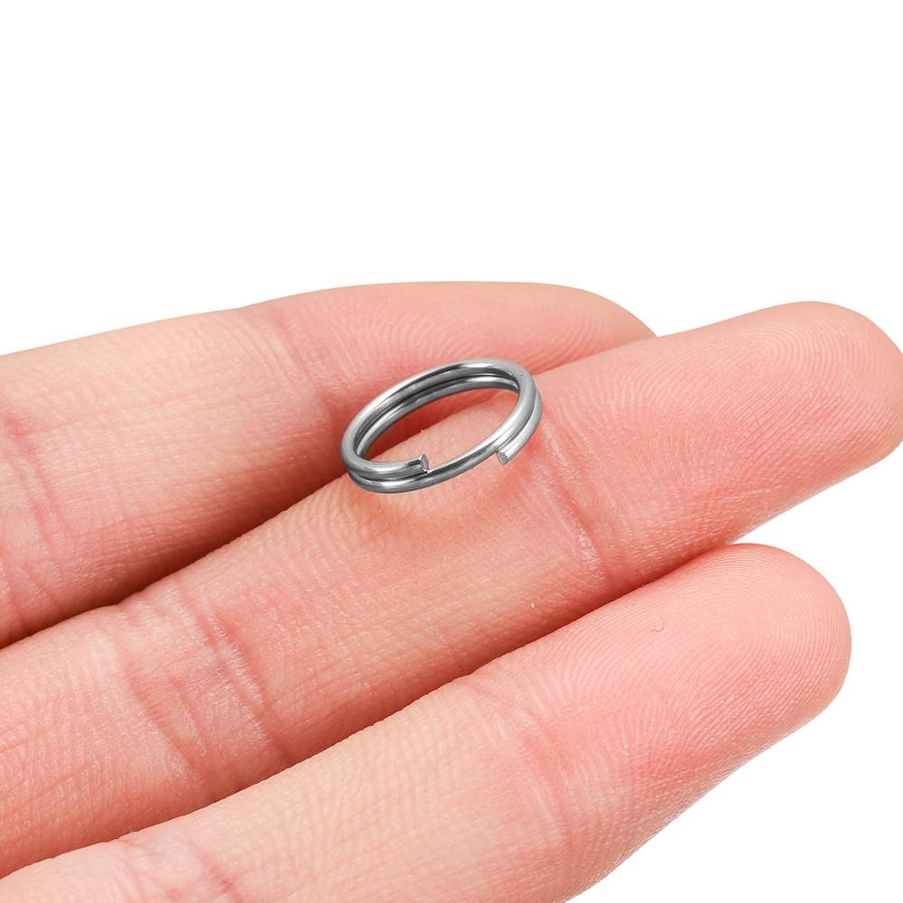50/100pcs/lot 5-15 mm Stainless Steel Open Jump Split Rings Double Loops Connectors For DIY Keyring Jewelry Making Accessories