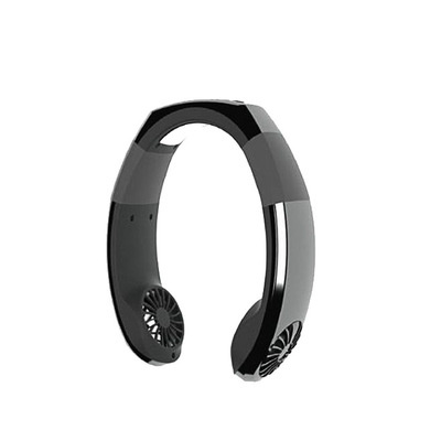 latest USB portable 2-in-1 air cooler mini electric air conditioner portable hanging neck cooling fan: Black