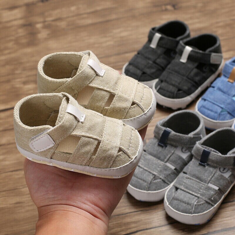 Mode Baby Sandalen Peuter Baby Holle Zachte Crib Zool Canvas Schoenen Meisjes Jongens Kids Zachte Crib Prewalker Sandalen Klompen