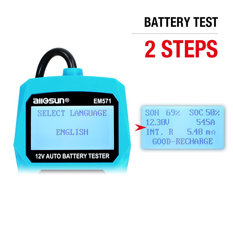 12V Automotive Vehicle Car Battery Tester 3 in 1 Multifunction Check Meter Digital Analyzer Diagnostic ALL-SUN EM571