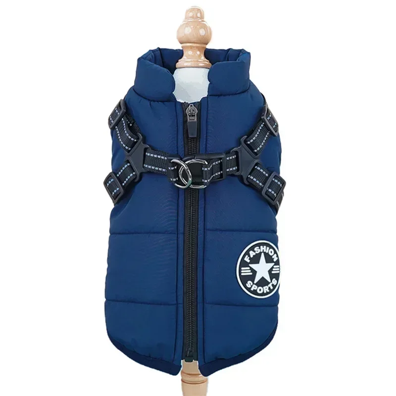 Hundrock med Sele - Vinter Vattentät Jacka med Dragkedja och Reflex - Liten, Mellan, Stor: Xxxl / Grön