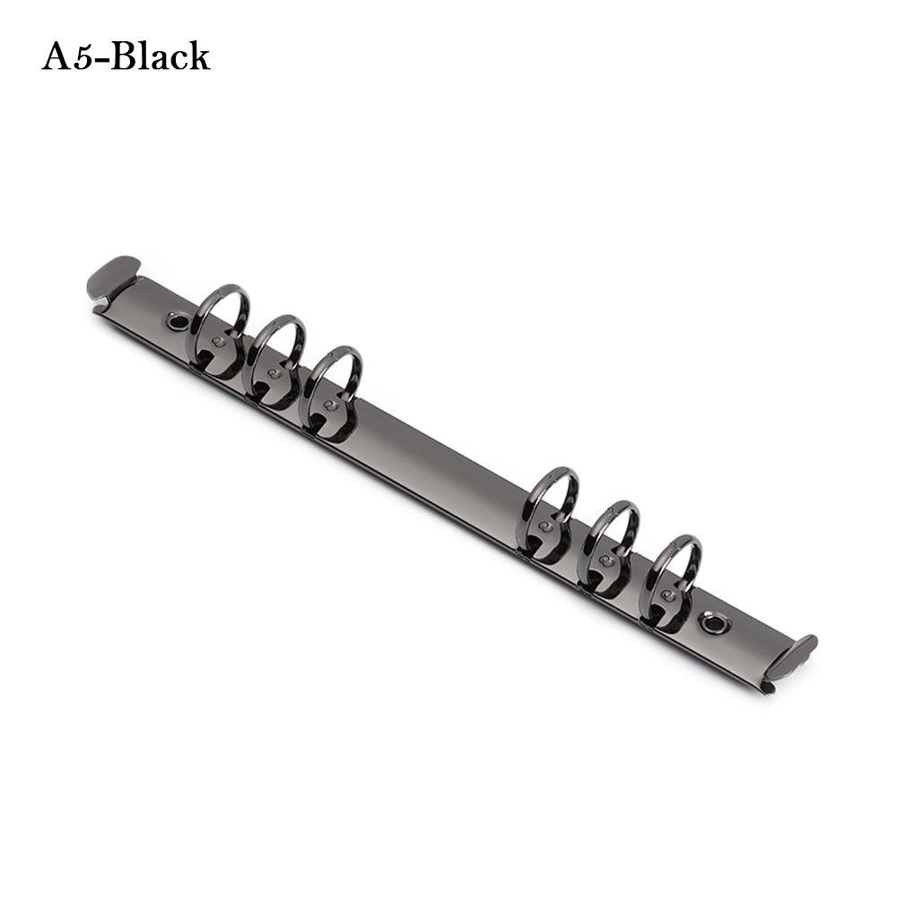 A4/B5/A5/A6/A7 Metal Loose-leaf Binding Clips Sliver Spiral Binder File Folder DIY Album Diary Scrapbook Notebook Ring Binder: A5-Black