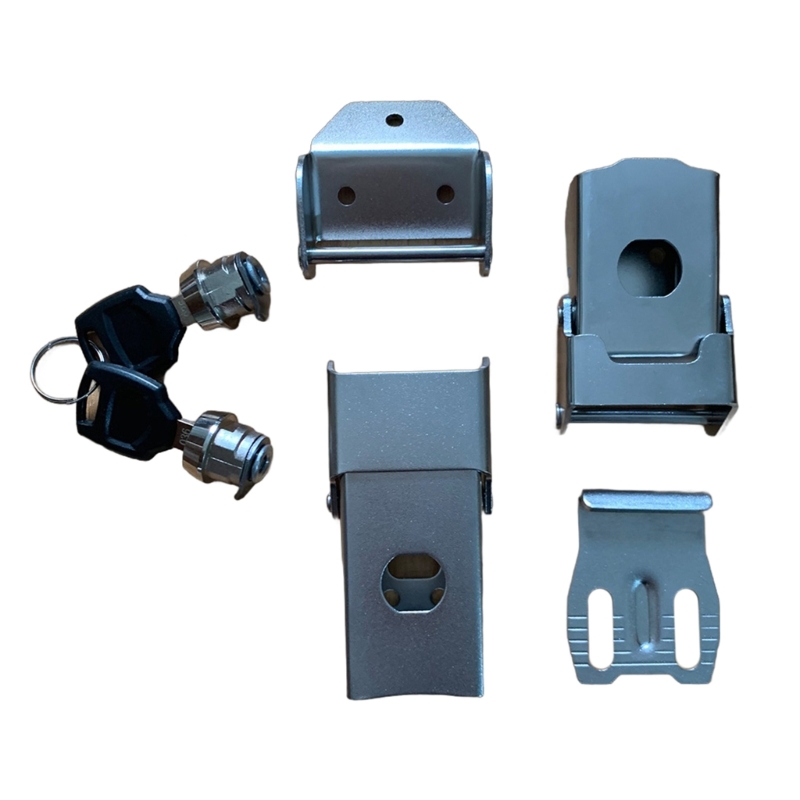 Motorbike Frame Mount Bracket Accessory Motorcycle Side Luggage Case Fasteners: Dark Grey