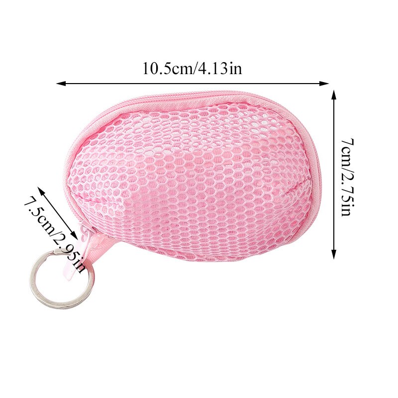 Fashion Mini Women Zipper Coin Purse Small Storage Pouch Girls Kids Polyester Mesh Key Coin Bag Convenient 5 Colors Small Wallet